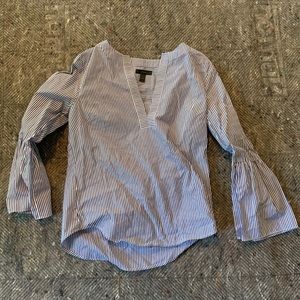 J.Crew blue and white striped top.